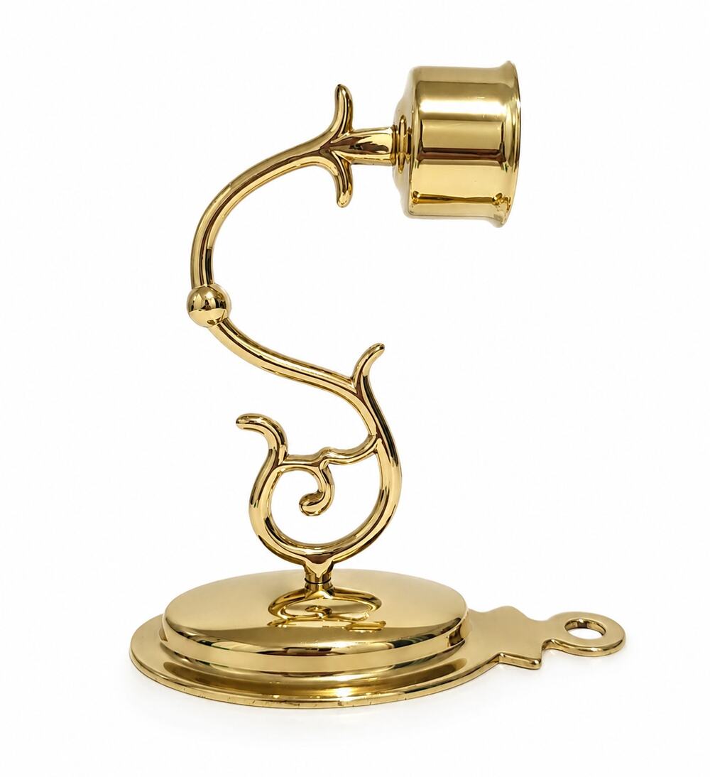 Vintage Polished Brass Wall Sconce Candle Holder